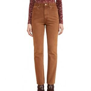 NEW ULLA JOHNSON women's the agnes jean in umber wash